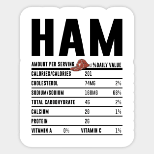 Ham Nutrition Facts Thanksgiving Christmas Food Sticker